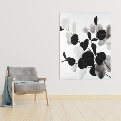 Canvas 36 x 48 - Grayscale branches with leaves