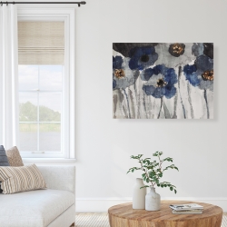 Canvas 36 x 48 - Blue blurry flowers