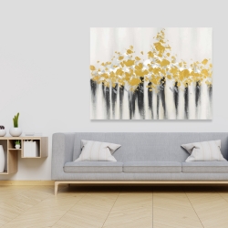 Canvas 36 x 48 - Abstract gold flowers 