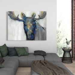 Canvas 36 x 48 - Blue moose