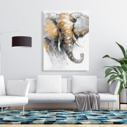 Toile 36 x 48 - Magnifique éléphant doré