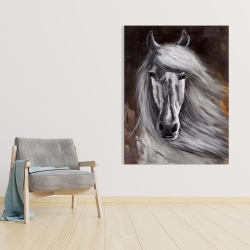 Toile 36 x 48 - Fier cheval blanc