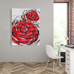 Canvas 36 x 48 - Abstract red roses