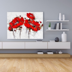 Canvas 36 x 48 - Abstract poppy flowers