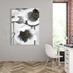 Toile 36 x 48 - Fleurs en noir et blanc