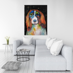 Toile 36 x 48 - Chien coloré