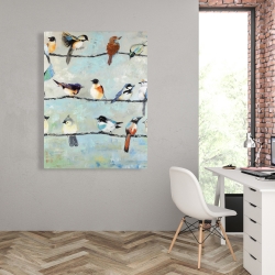 Toile 36 x 48 - Petits oiseaux colorés
