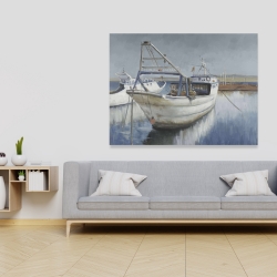 Canvas 36 x 48 - Blue fishing boat