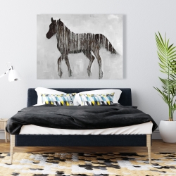 Canvas 36 x 48 - Gambading abstract horse