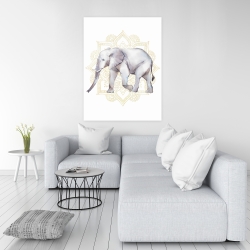 Toile 36 x 48 - éléphant sur mandalas