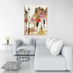 Toile 36 x 48 - Passants sous leur parapluies