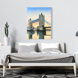 Toile 36 x 48 - Coucher de soleil sur le london bridge