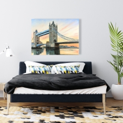 Toile 36 x 48 - Coucher de soleil sur le london bridge