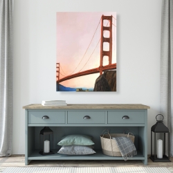 Toile 36 x 48 - Coucher de soleil sur le golden gate bridge