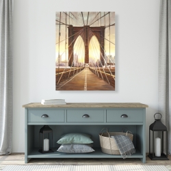 Toile 36 x 48 - Coucher de soleil sur le pont de brooklyn