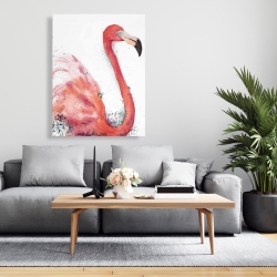 Toile 36 x 48 - Flamant rose éclaboussant