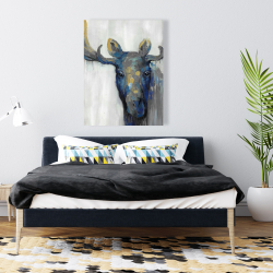 Canvas 36 x 48 - Blue moose