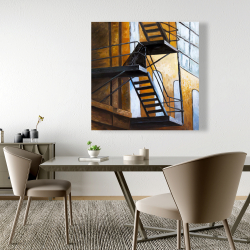 Canvas 48 x 48 - Apartment building escape in nyc