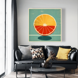 Toile 48 x 48 - Citron et tangerine