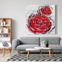 Canvas 48 x 48 - Abstract red roses