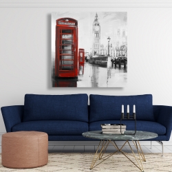 Toile 48 x 48 - Cabine téléphonique rouge et le big ben