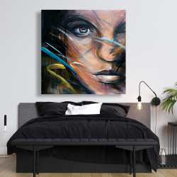 Toile 48 x 48 - Visage de femme coloré