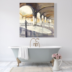 Toile 48 x 48 - Gens dans un spacieux hall