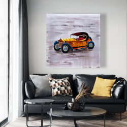 Toile 48 x 48 - Jouet de voiture jaune