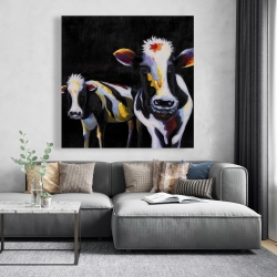 Canvas 48 x 48 - Two funny cows