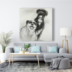 Canvas 48 x 48 - Happy dogs sketch