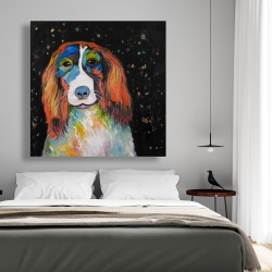 Toile 48 x 48 - Chien coloré