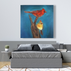 Toile 48 x 48 - Oiseaux sur une branche