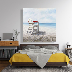 Toile 48 x 48 - Chaise de plage blanche