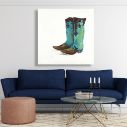 Canvas 48 x 48 - Blue cowboy boots