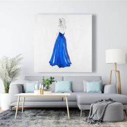 Toile 48 x 48 - Dame en bleu