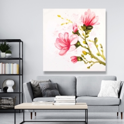 Canvas 48 x 48 - Watercolor magnolia flowers