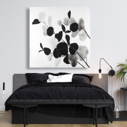 Canvas 48 x 48 - Grayscale branches with leaves