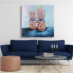 Toile 48 x 48 - Ananas amusants avec lunettes de soleil