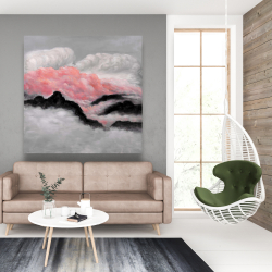 Canvas 48 x 48 - Gray and pink clouds