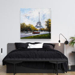 Toile 48 x 48 - Conduire près de la tour eiffel