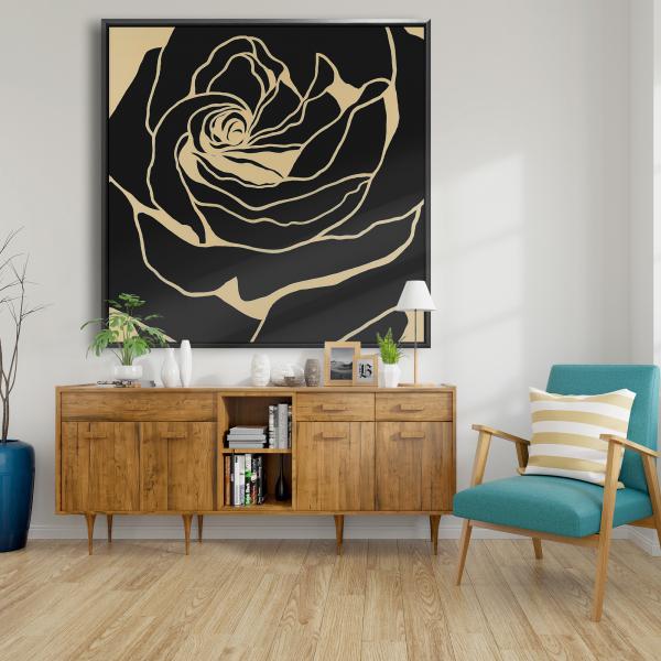 Canvas 48 x 48 - Silhouette of a rose