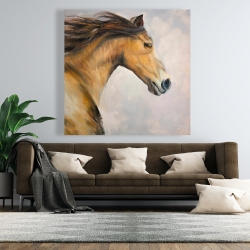 Canvas 48 x 48 - Proud steed with his mane in the wind