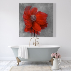 Canvas 48 x 48 - Red flower in the wind