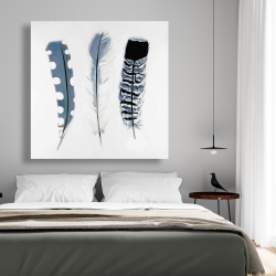 Canvas 48 x 48 - Delicate blue feathers
