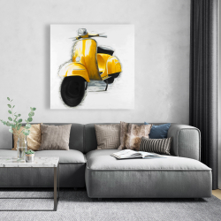 Toile 48 x 48 - Scooter jaune italien