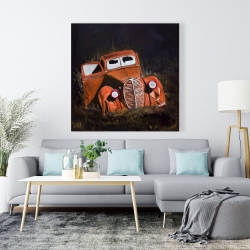 Canvas 48 x 48 - Humpy old car by night