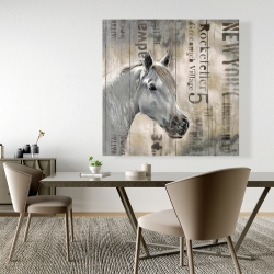 Canvas 48 x 48 - Rustic white horse