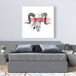 Canvas 48 x 48 - Aries skull with feather