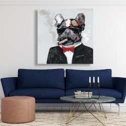 Canvas 48 x 48 - Smoking gangster bulldog