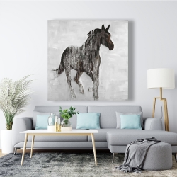 Toile 48 x 48 - Cheval brun abstrait